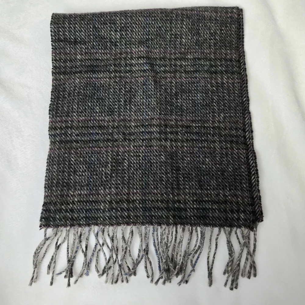 Vintage Christian Dior Monsieur Lambswool Scarf – Gray Plaid